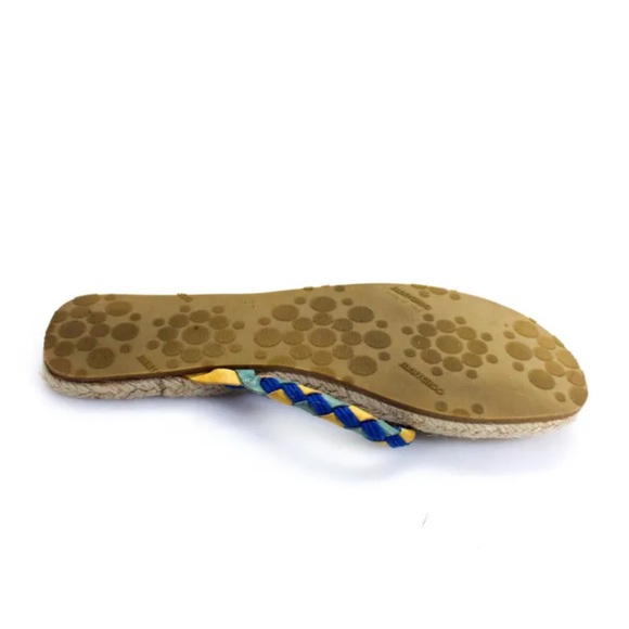 Jimmy Choo Women's Braided Leather Espadrille Flip Flops Beige Size 6.5 - Picture 4 of 5